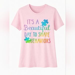 Unbranded Pink Autism Awareness Graphic Tee